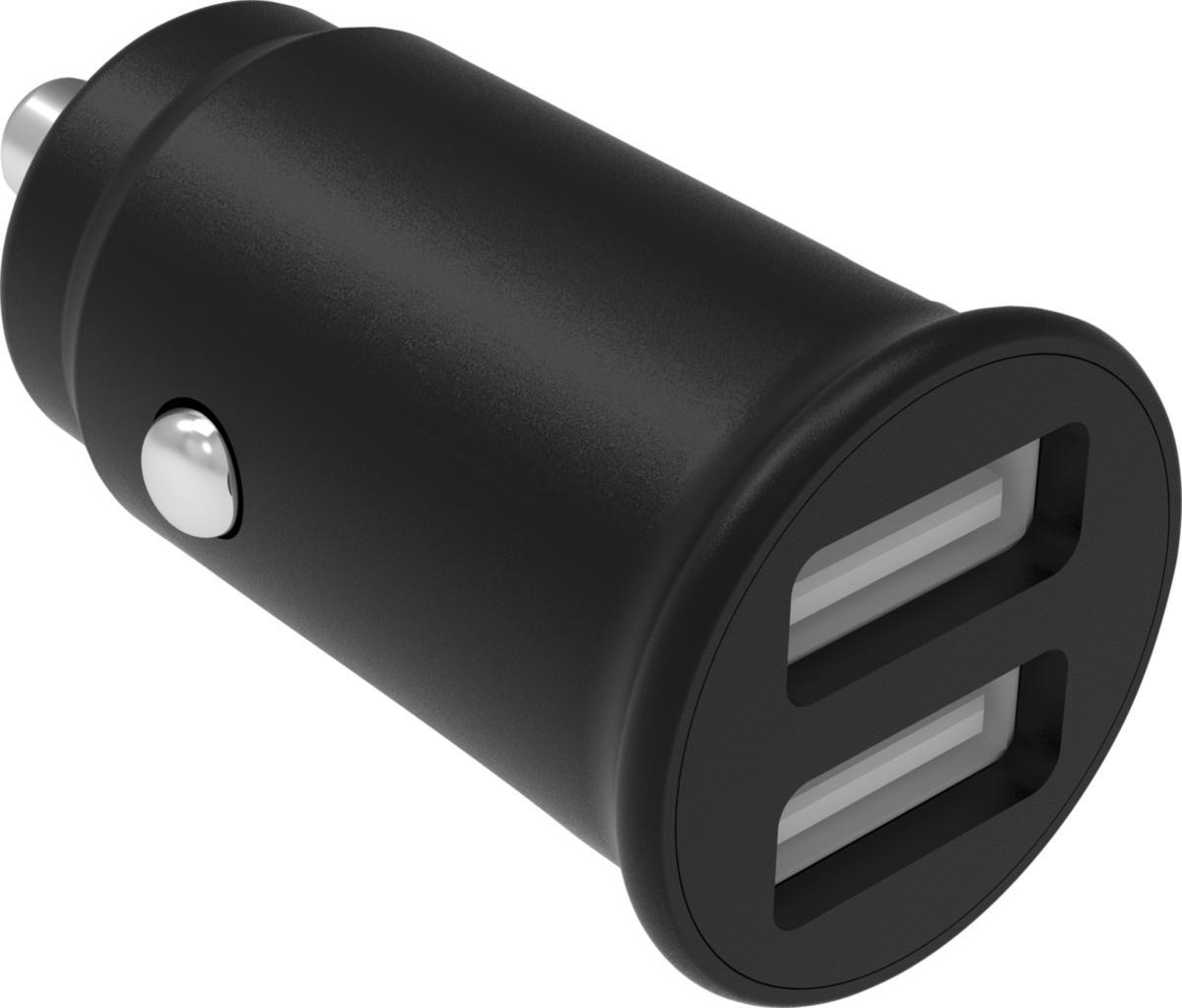 Billaddare, 2xUSB-A - BILLADDARE 2XUSB-A 2.4 A 12-24 V SVART SMARTLINE