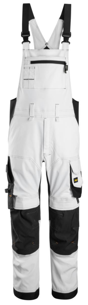 Hängslebyxa Snickers 6051 Stretch - HÄNGSLEBYXA SNICKERS 6051-0904 VIT/SVART AW STL 46