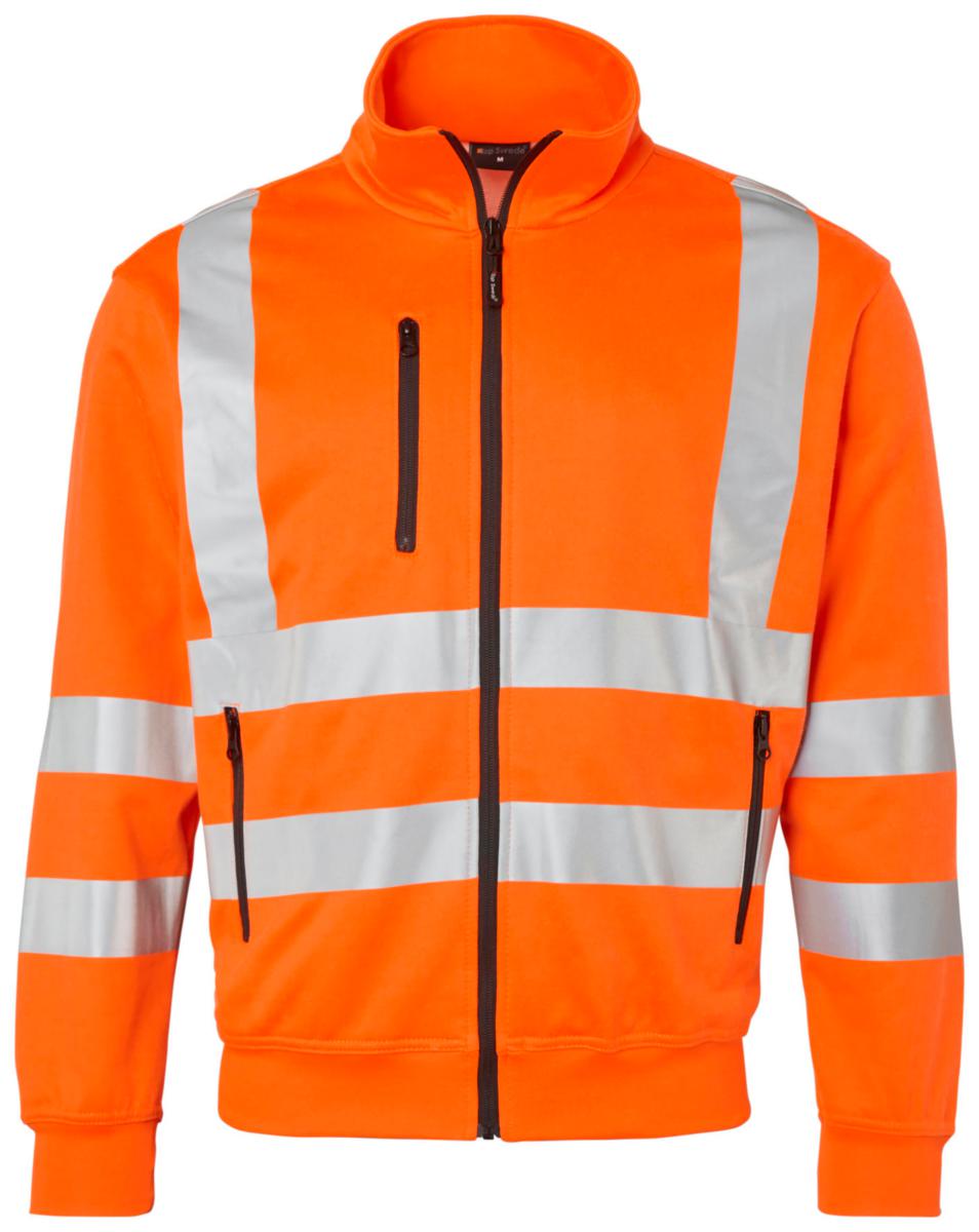 Sweatshirtjacka Top Swede 170 - SWEATSHIRT TOPSWEDE 170006 ORANGE VARSEL KL 3 HEL ZIP L