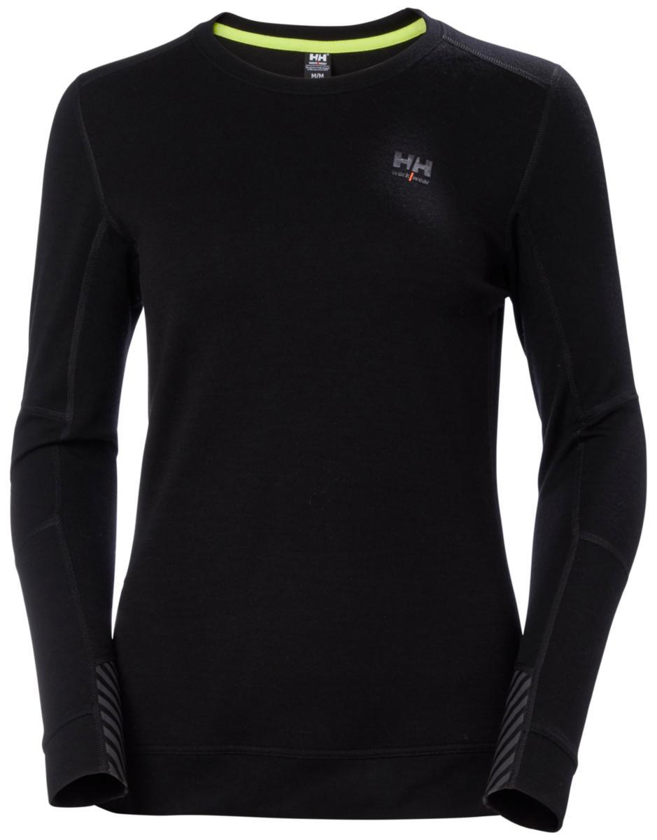 Undertröja Helly Hansen Lifa Merino 75209 - UNDERTRÖJA HH 75209-990 DAM SV LIFA MERINO CREWNECK XS