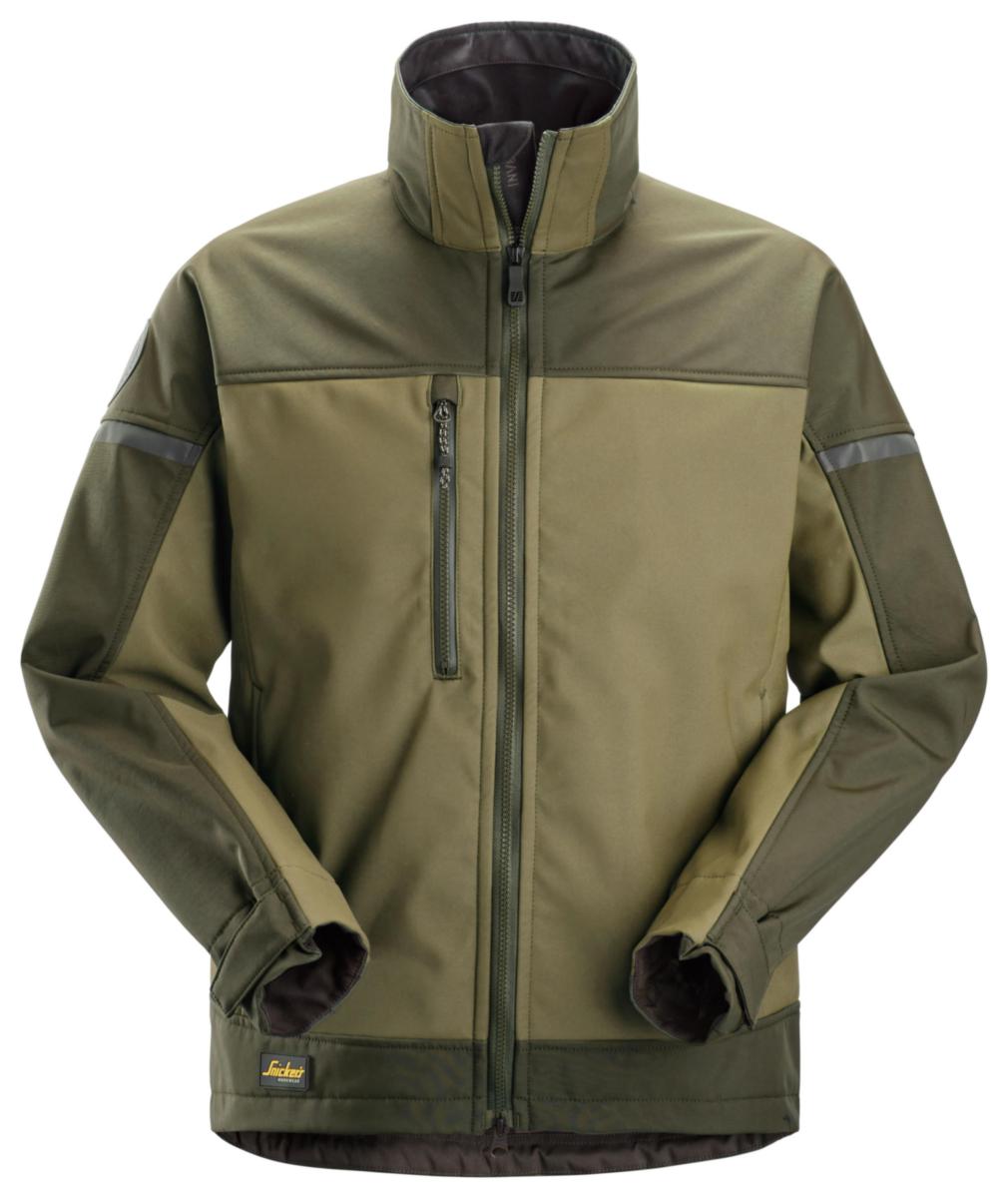 Softshelljacka Snickers 1216 Stretch - SOFTSHELLJACKA SNICKERS 1216 KHAKI/GRÖN STL XXL