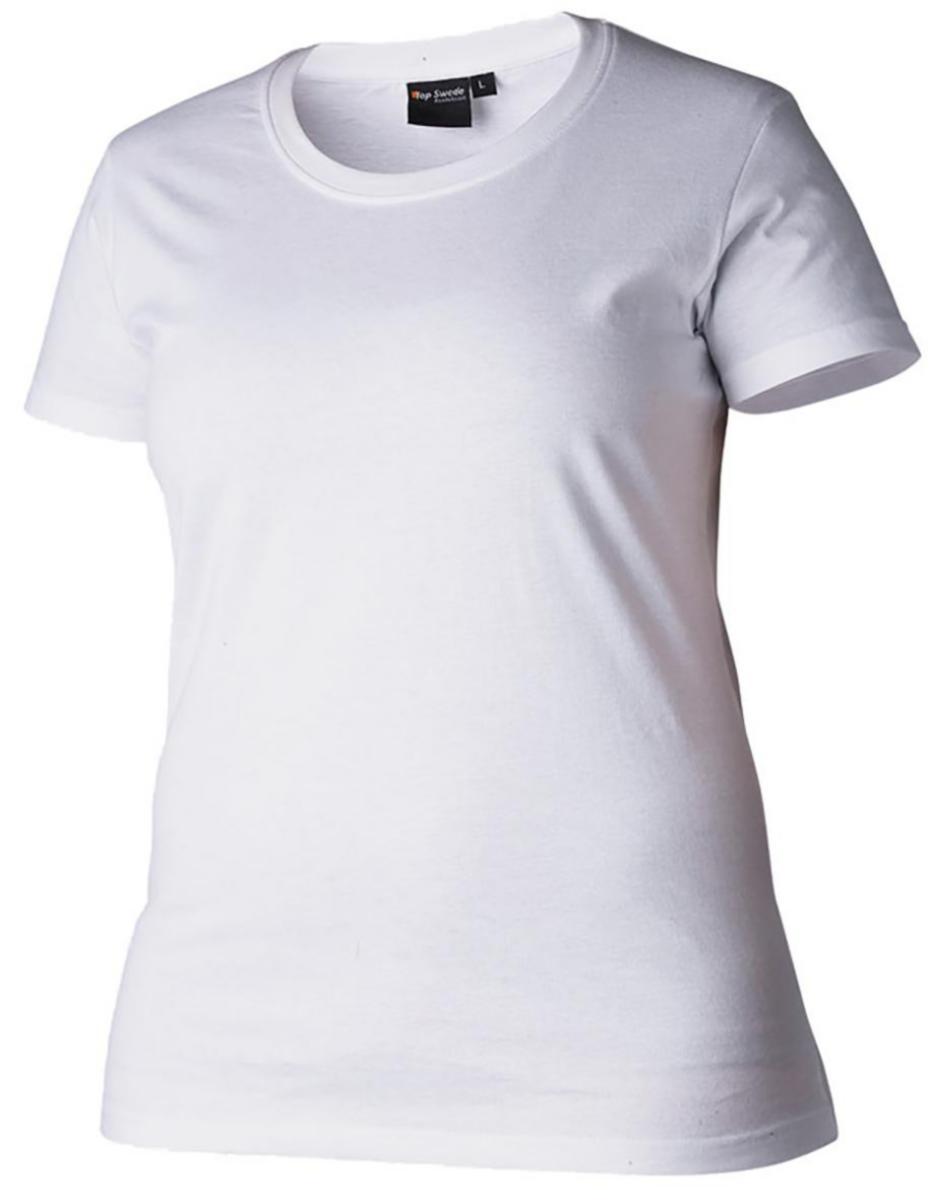 T-shirt Top Swede 204 dam - T-SHIRT TOPSWEDE 204119 DAM STRETCH RUND HALS VIT M
