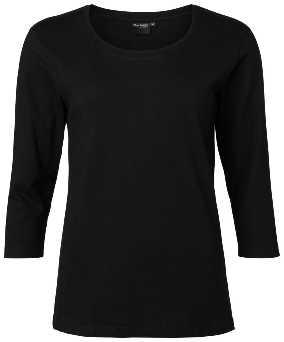 T-shirt Top Swede 207012 - T-SHIRT TOPSWEDE 207012 DAM BOMULL 3/4 ÄRM SVART M