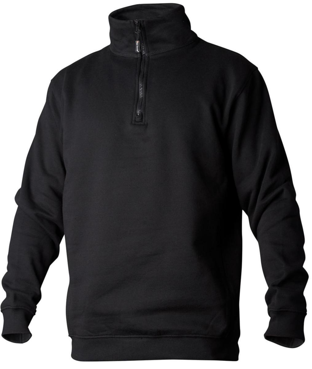 Sweatshirt Top Swede 149 - SWEATSHIRT TOPSWEDE 149003 KORT ZIP SVART XL