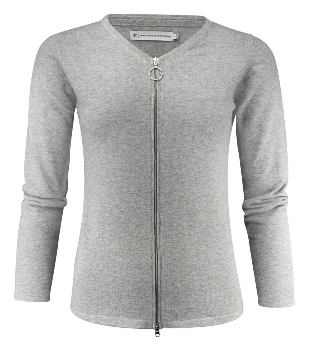 Cardigan Harvest Ashland 2122511 dam - CARDIGAN HARVEST ASHLAND DAM 2122511 GRÅ MELANGE XS