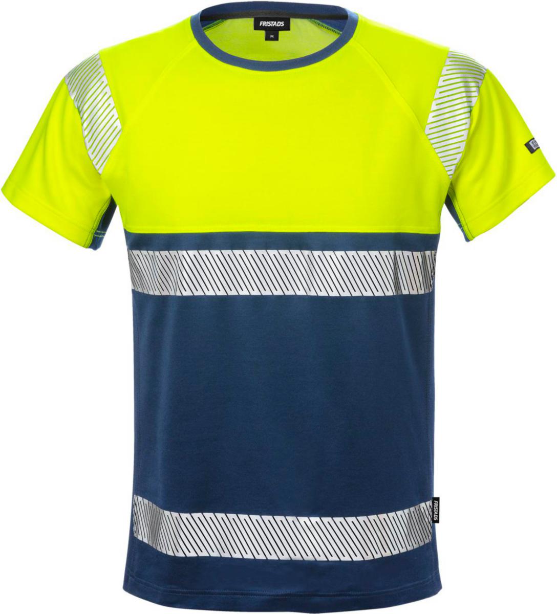 T-shirt Fristads 7518 THV - T-SHIRT KL 1 FR 7518 THV VARSELGUL/MARINBLÅ M