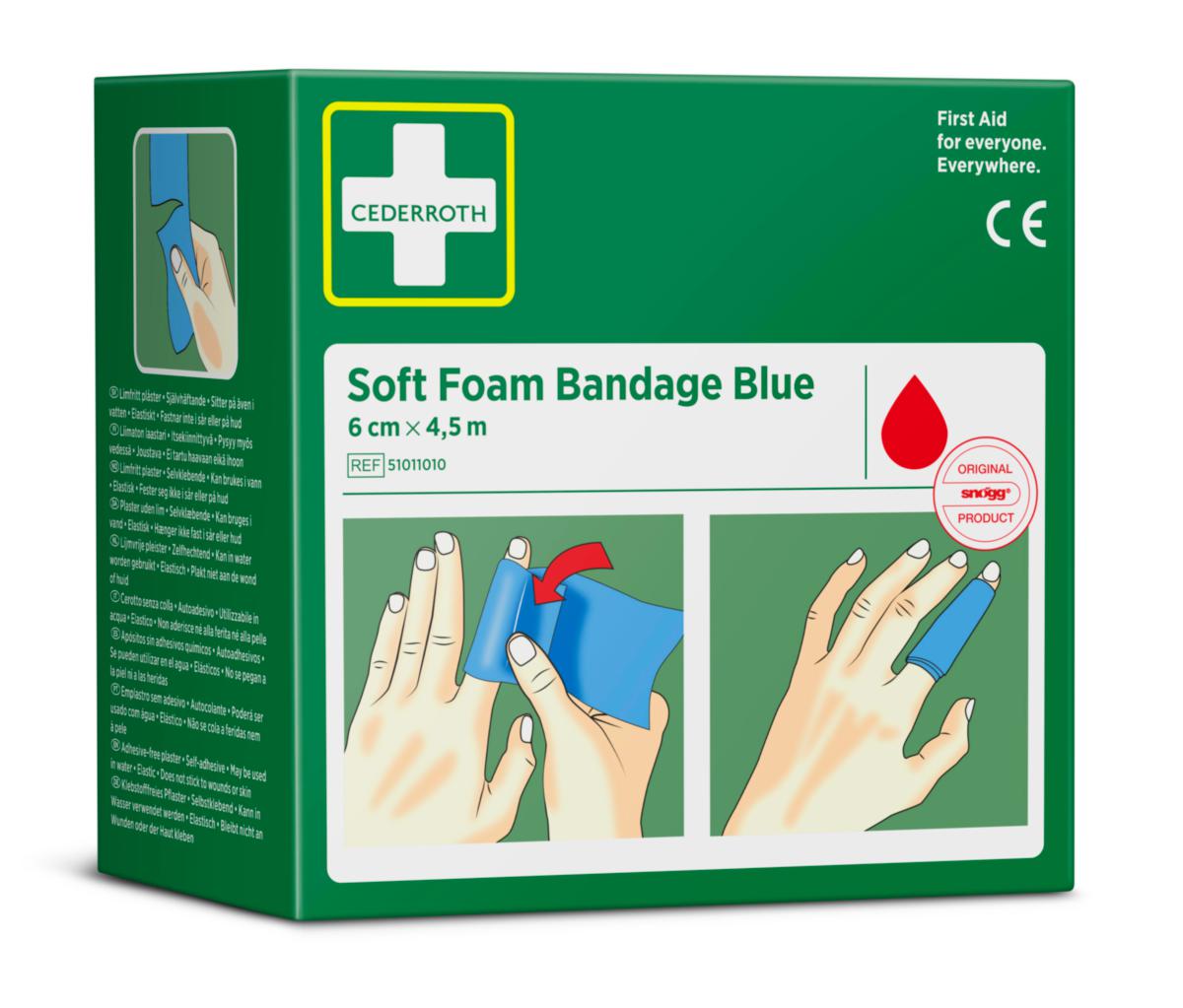 Bandage Cederroth Soft Foam - FÖRBAND CEDERROTH SOFT FOAM BLÅ 4.5 MTR 6CMX4.5M/REFILL