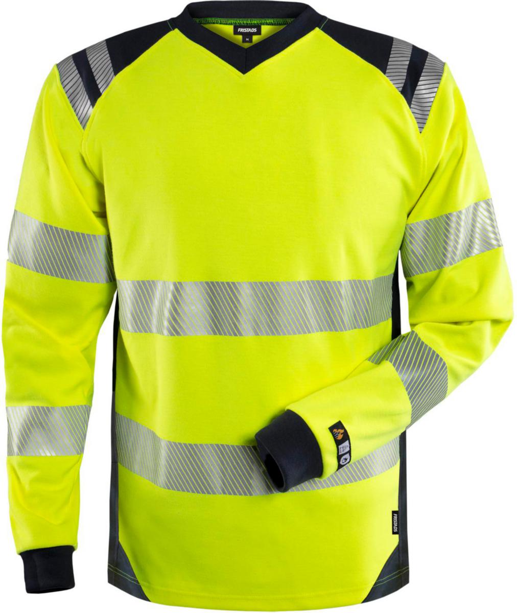 T-shirt Fristads 7359 TFL - T-SHIRT FR 7359 TFL FLAM VARSELGUL/MARINBLÅ XL