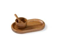 Träbricka & saltskål