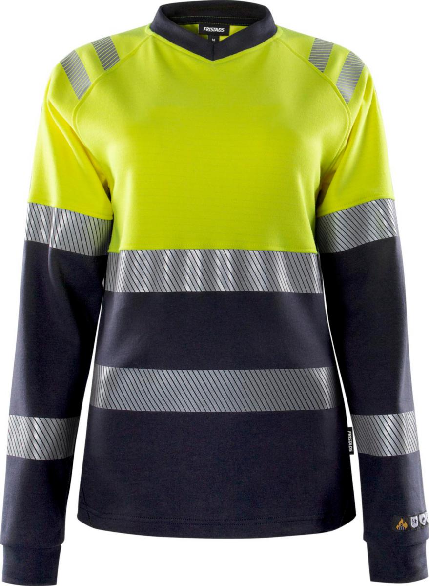 T-shirt Fristads 7108 TFL lång ärm dam - T-SHIRT FR 7108 TFL GUL/M-BLÅ FLAMVARSEL DAM KLASS 1 STL L