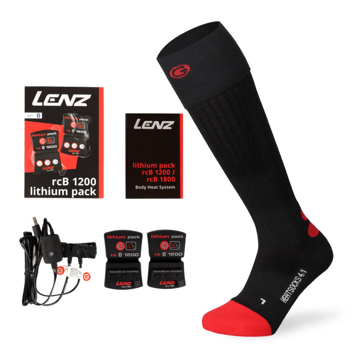 Värmestrumpa Lenz 1200 BT PRO Kit - VÄRMESTRUMPA LENZ 1200 BT PRO KIT UNISEX SVART STL 35-38