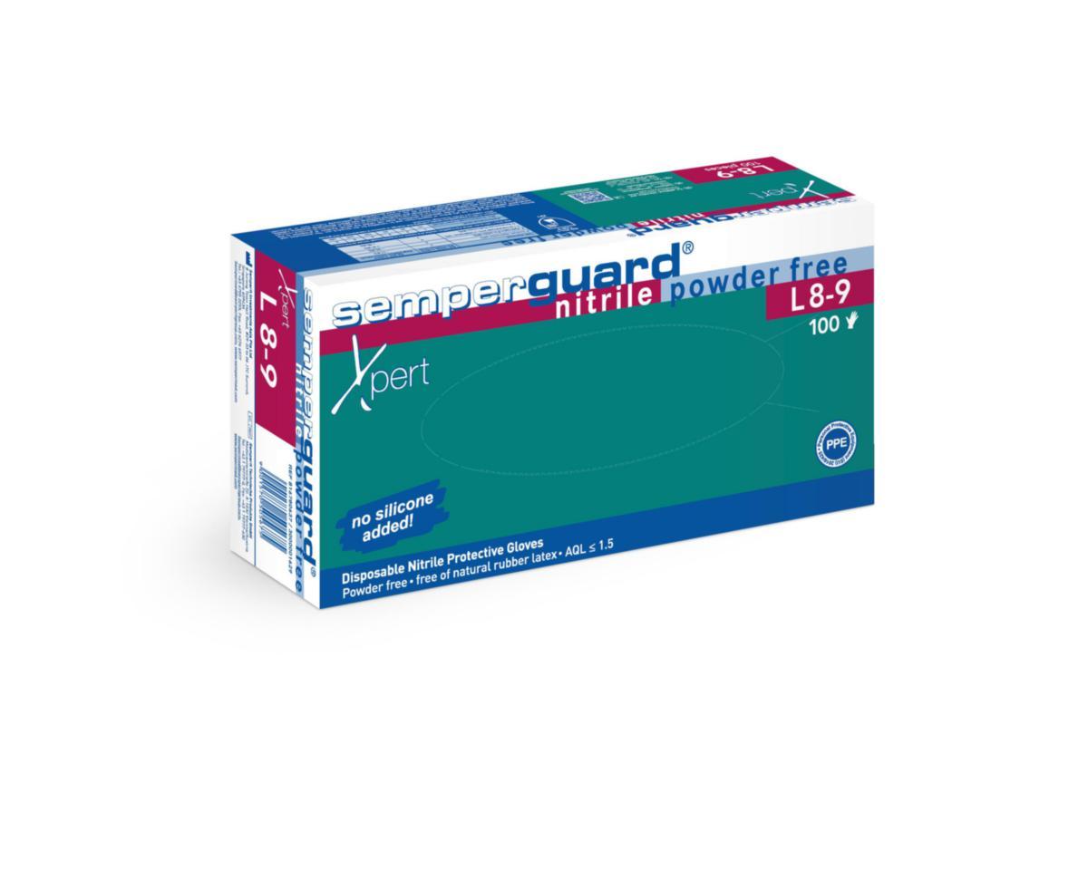 Engångshandske Semperguard Xpert Nitril 0.13 mm - ENGÅNGSHANDSKE XPERT NITR BLÅ 0.13MM PUDERFRI 90ST/FRP XL