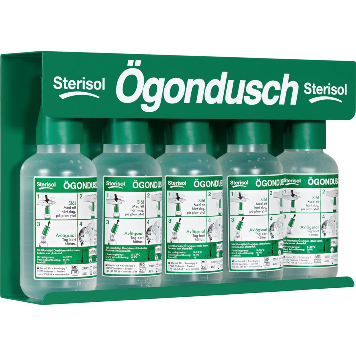 Ögonduschstation Sterisol - ÖGONDUSCHSTATION STERISOL 4630 MED 5 FLASKOR
