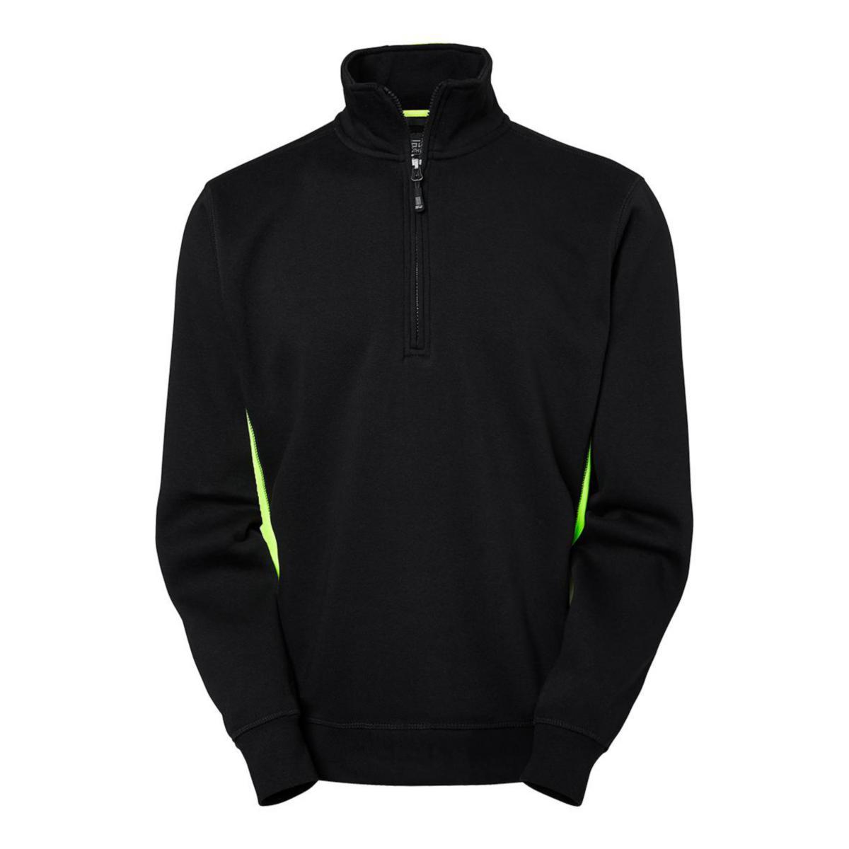 Collegetröja Webber 224 - TRÖJA SOUTH WEST WEBBER 224 HALVZIP SVART/GUL STL XS