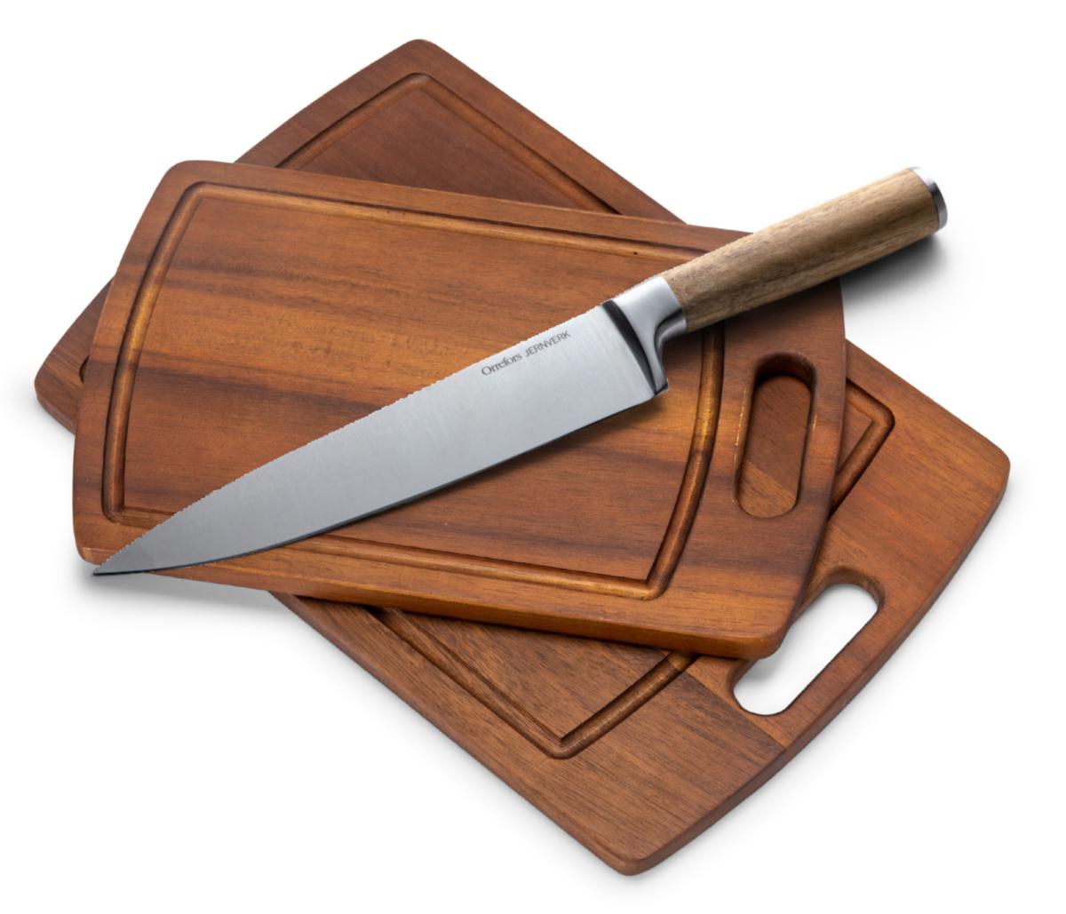 Skärbräda & Kockkniv Orrefors Jernverk - 2-PACK SKÄRBRÄDOR + KOCKKNIV