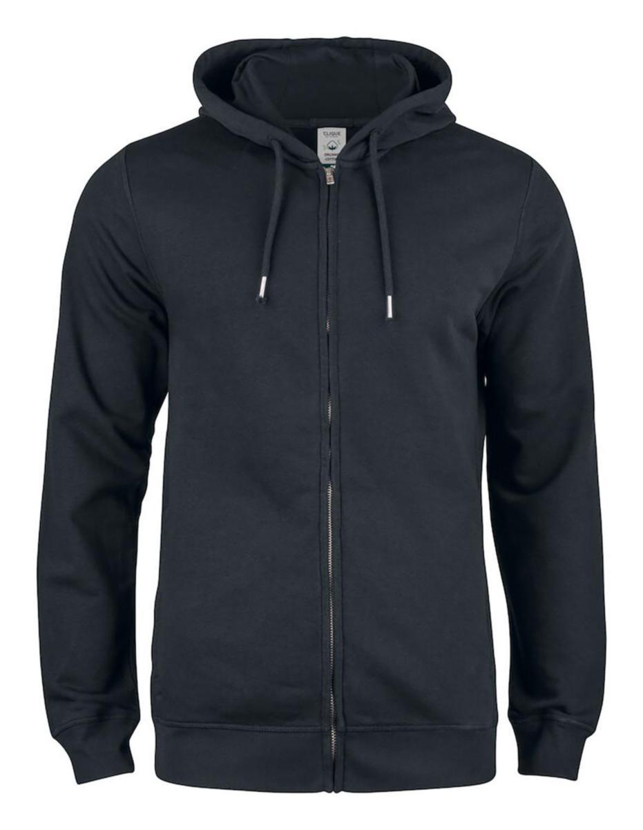 Hoodjacka Clique 021004 - HUVTRÖJA CLIQUE 021004 PREMIUM OC HELZIP SVART STL M