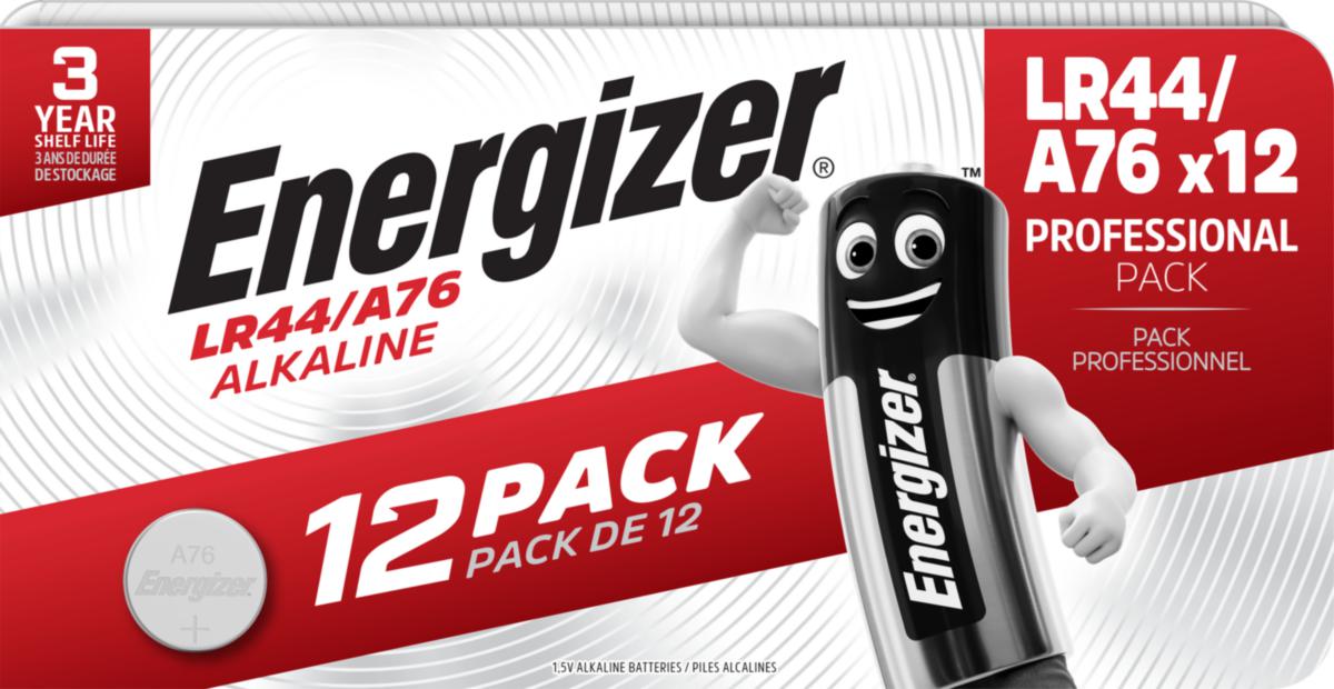 Batteri alkalisk, LR44/A76, 12-pack - BATTERI LR44/A76 ALK 12P