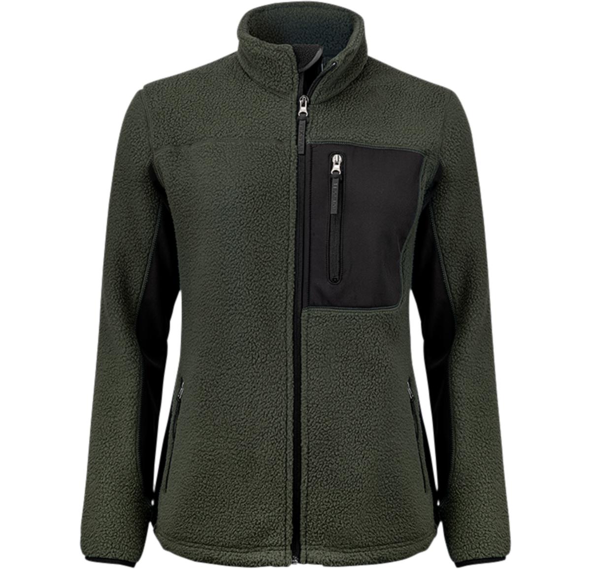 Tröja Texstar WJ85 Pile fleece dam - TRÖJA TEXSTAR WJ85 PILE FLEECE DAM GRÖN/SVART STL XS