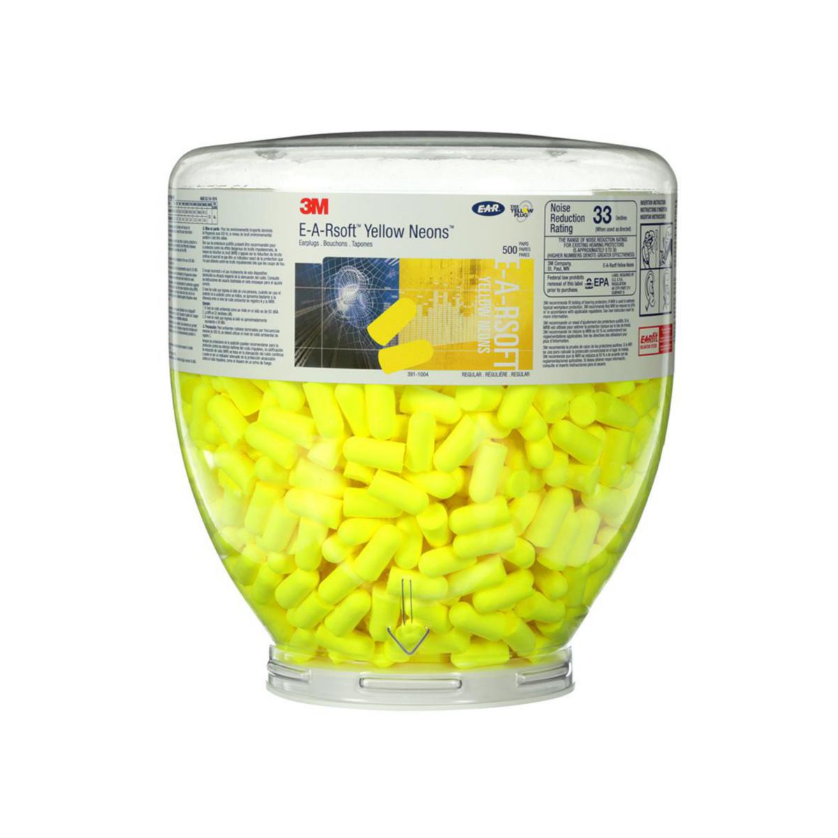 Hörselproppar 3M PD01002 - HÖRSELPROPPAR 3M YELLOW NEON PD01002 E-A-RSOFT 500PAR/FP