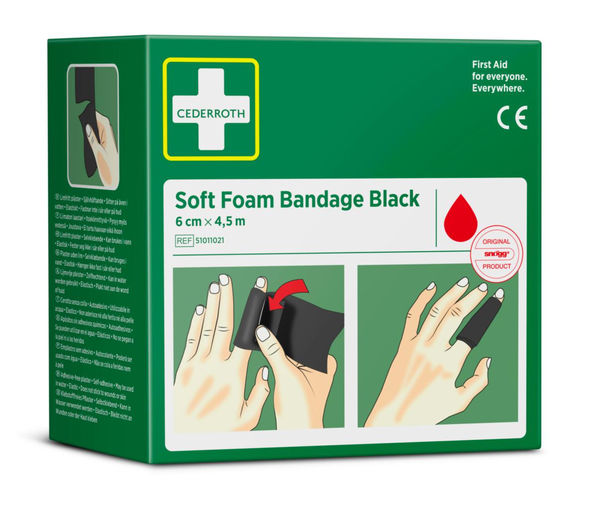 Bandage Cederroth Soft Foam - BANDAGE CEDERROTH 51011021 SOFT FOAM SVART 6CMX4.5M REF.