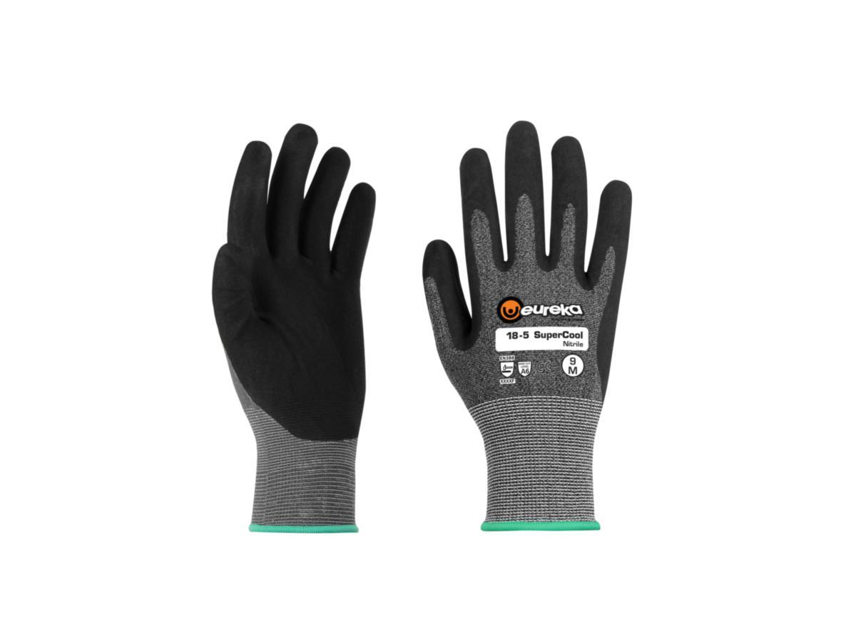Skärskyddshandske Eureka 18-5 SuperCool Nitril - HANDSKE EUREKA 18-5 CUT F NITRIL TUNN TOUCH STL 9