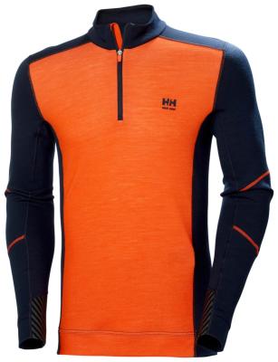 UNDERTRÖJA HH 75107-592 ORANGE 1/2 ZIP LIFA MERINO STL 3XL