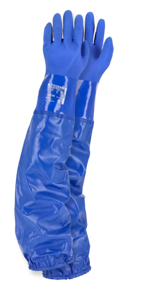 Kemskyddshandske Tegera 12920 - KEMHANDSKE TEGERA 12920 PVC EXTRA LÅNG 700MM BLÅ STL 7