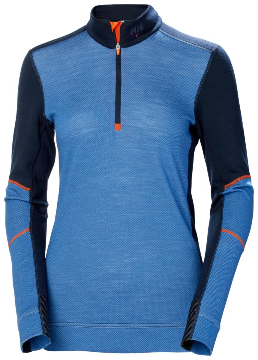 Undertröja Helly Hansen Lifa Merino 75210 - UNDERTRÖJA HH 75210-595 DAM BLÅ 1/2 ZIP LIFA MERINO STL M