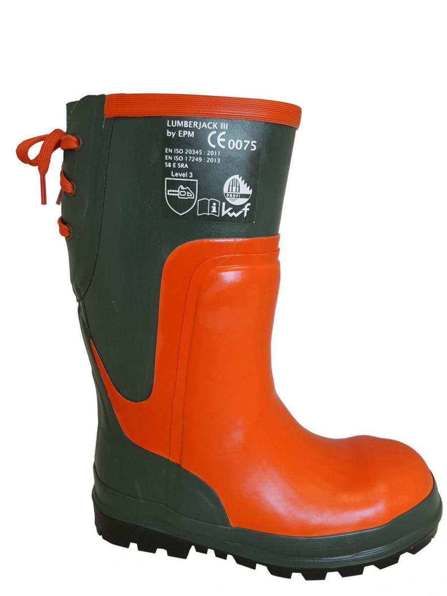 Sågskyddsstövel Lumberjack III - SÅGSKYDDSSTÖVEL LUMBERJACK III ORA/GRÖN SÅGKL 3 STL 38