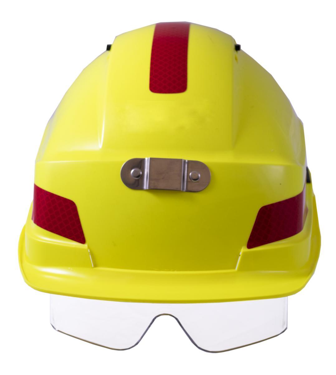 Skyddshjälm Iris 2 med reflektor och lampfäste - SKYDDSHJÄLM IRIS 2 LAMPFÄSTE HI VIS GUL MED RÖDA REFLEXER