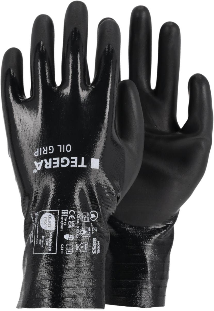 Kemskyddshandske Tegera 8853R Oil Grip - HANDSKE TEGERA 8853R OIL GRIP NITRIL HEL & 3-DOPPAD STL 9