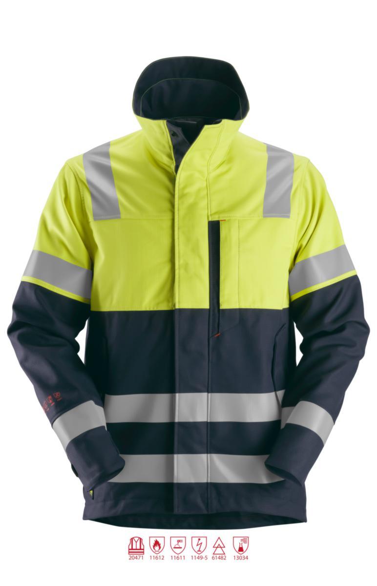 Jacka Snickers 1560 Protec - JACKA SN 1560-9566 MARIN/GUL VARSEL KL1 PROTEC STL L LÅNG