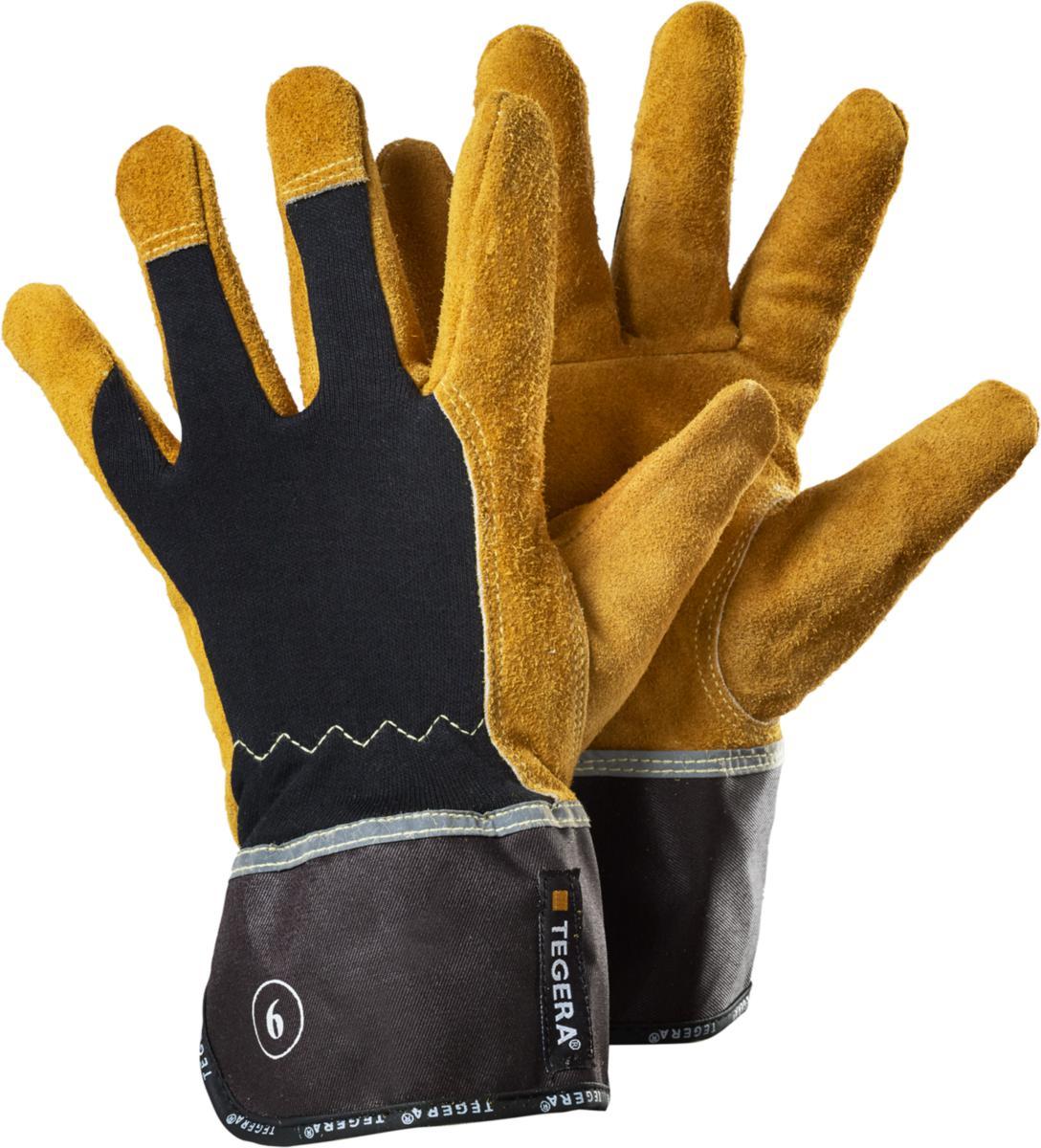 Värmeskyddshandske Tegera 139 - HANDSKE TEGERA 139 NÖTSPALT BRUN/SV KEVLAR HELF STL 8