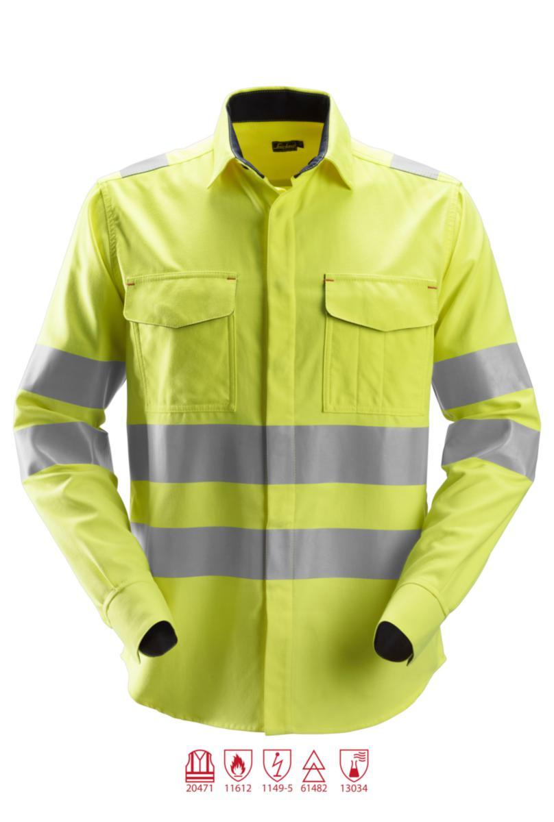 Skjorta Snickers 8562 Protec - SKJORTA SN 8562-6600 GUL VARSEL KL3 LÅNGÄRM PROTEC 3XL