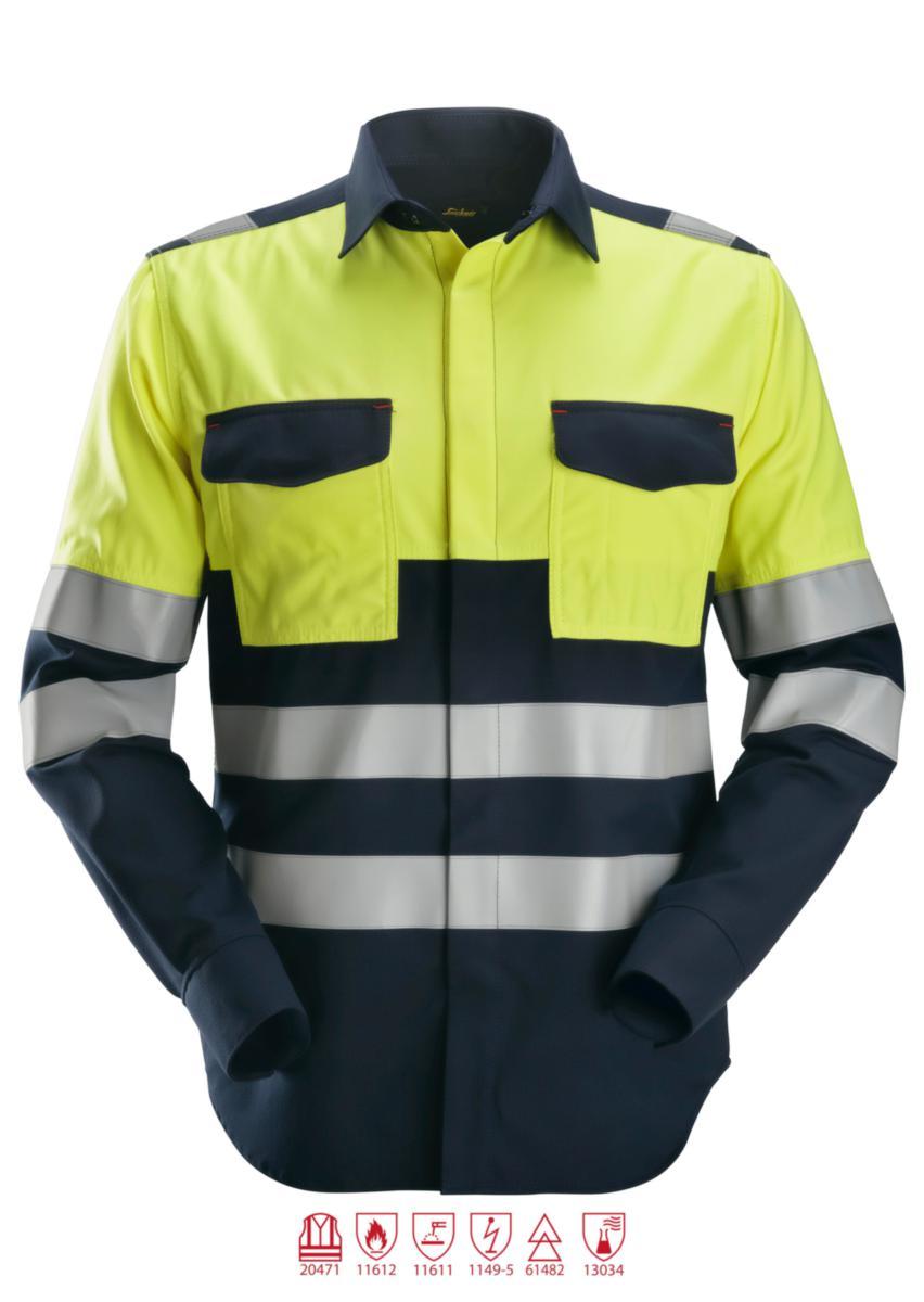 Svetsskjorta Snickers 8563 Protec - SVETSSKJORTA SN 8563-9566 M/G MAR/GUL VARSEL KL1 PROTEC 3XL