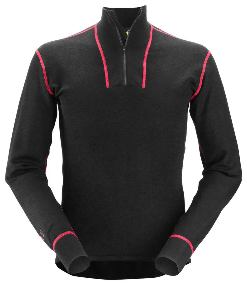Undertröja Snickers 9462 Protec - UNDERTRÖJA SN 9462-0400 SVART POLO KORT ZIP PROTEC ULL XS