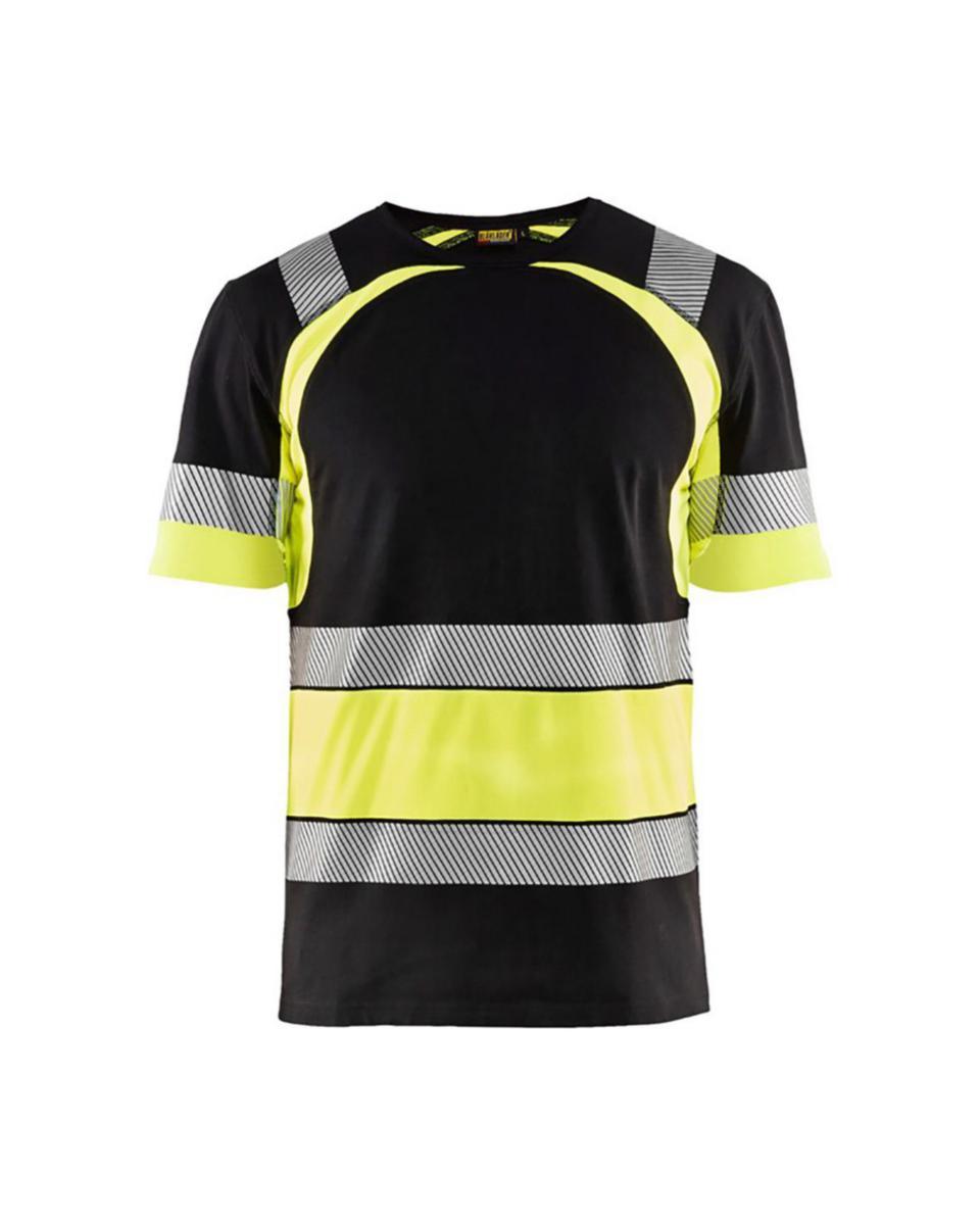 T-shirt Blåkläder 3421-1030 - T-SHIRT BLK 3421-1030 VARSEL SVART/VARSELGUL XL