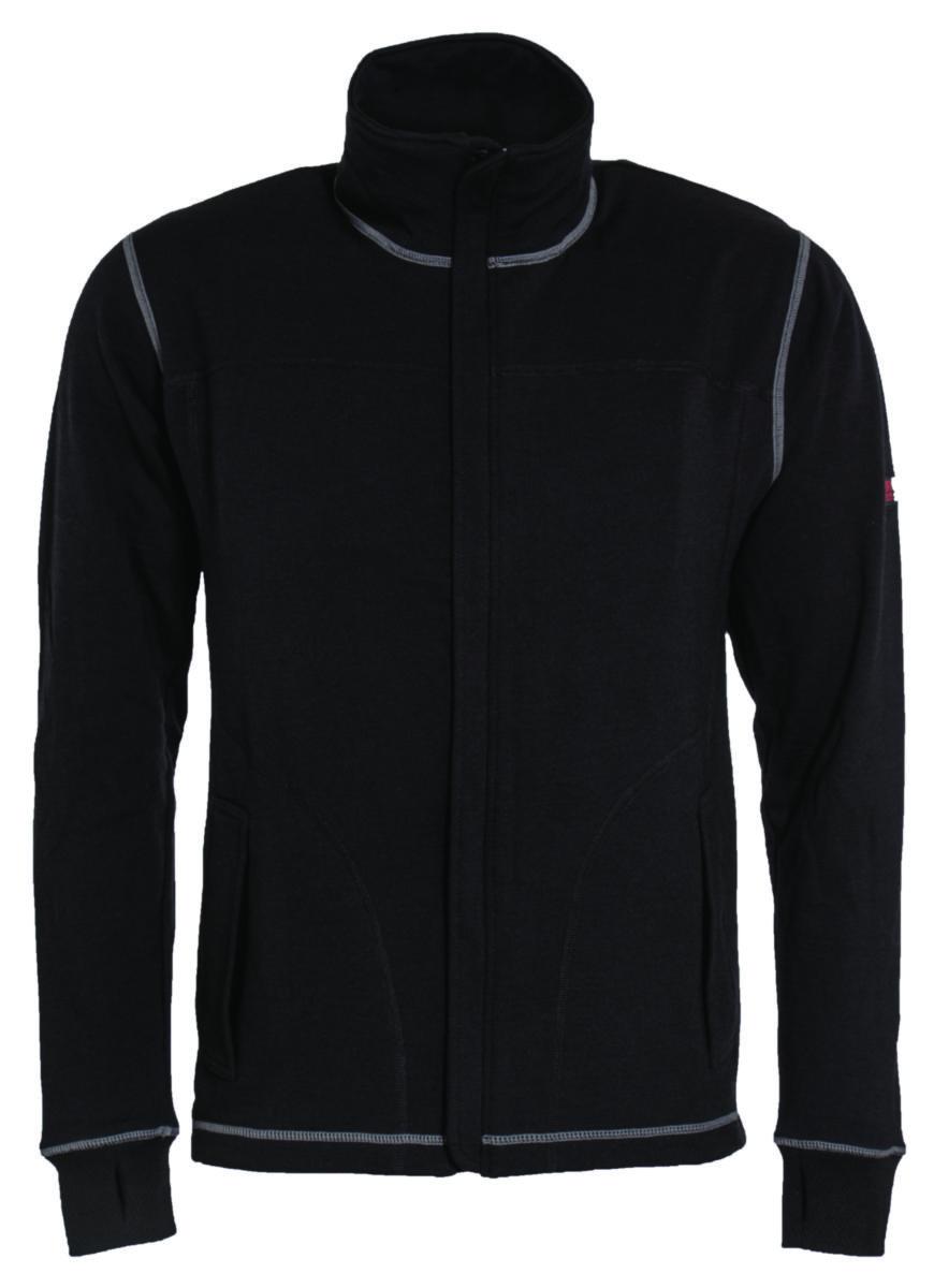 Sweatshirtjacka Tranemo 6330-90 - SWEATSHIRTJACKA TRANEMO 6330 SVART FLAM LÅNG DRAGKEDJA 3XL