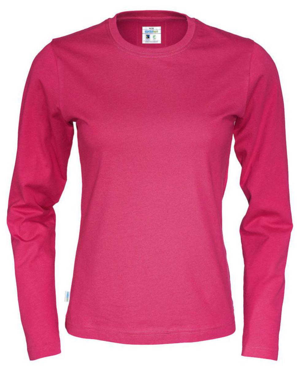 T-Shirt CottoVer Long Sleve dam - T-SHIRT LONG SLEEVE LADY CERISE DAM XS