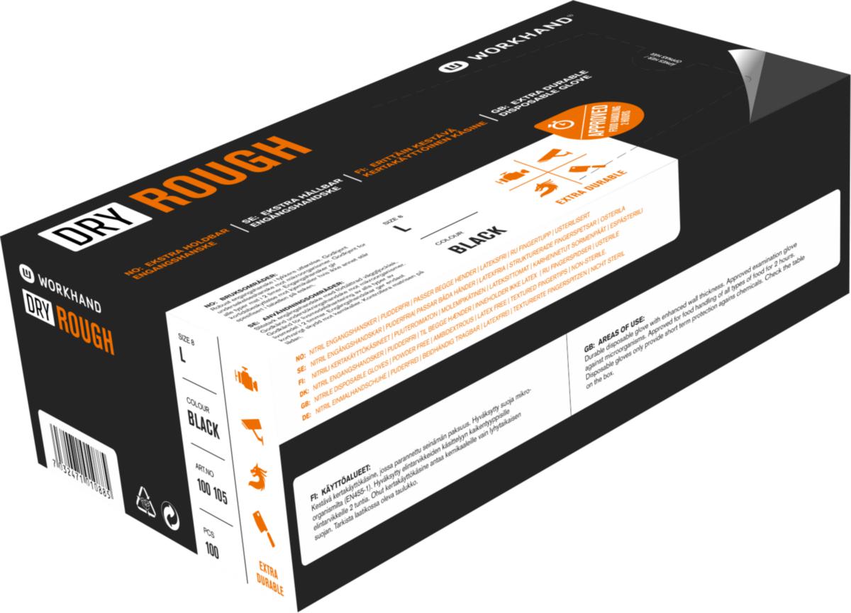 Engångshandske Ultraskin Rough Nitril - ENGÅNGSHANDSKE ULTRASKIN ROUGH PUDERFRI NITR SVA100ST 11/XXL