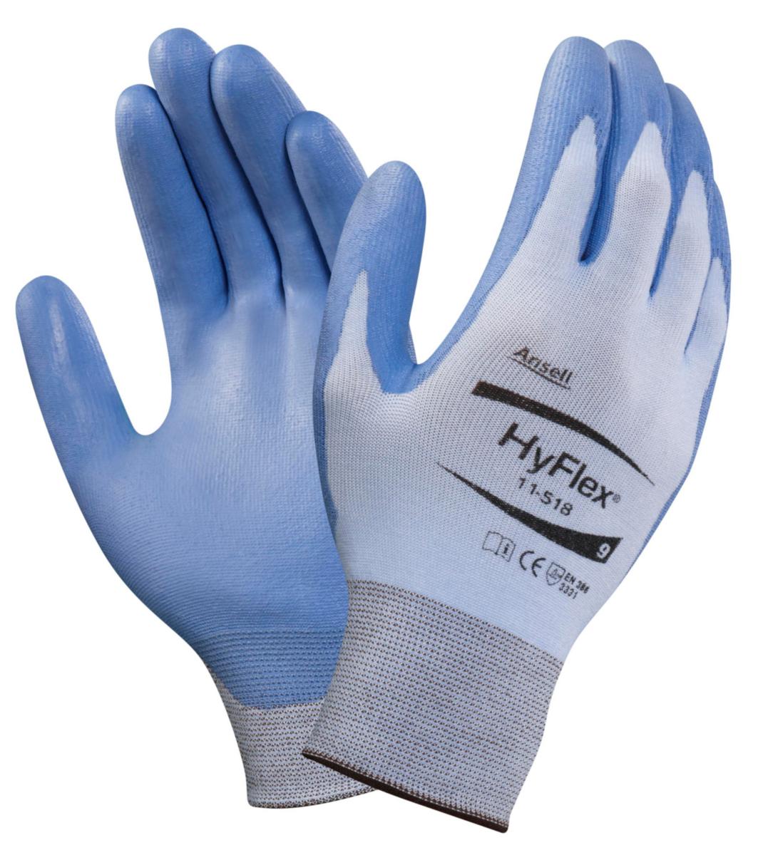 Skärskyddshandske Ansell Hyflex 11-518 - HANDSKE HYFLEX 11-518PRO PU SKÄRSKYDD B BLÅ STL 8