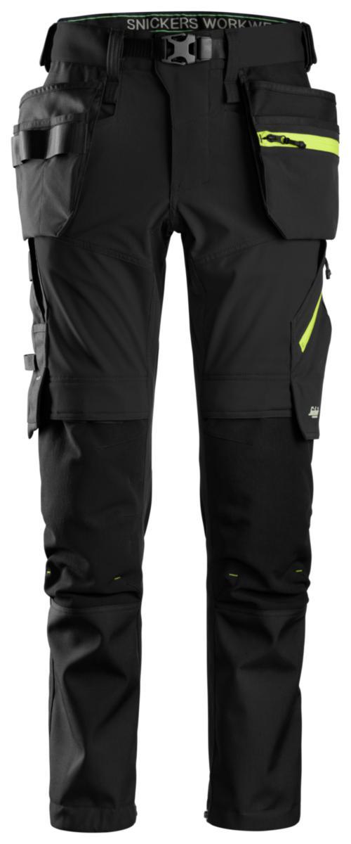 Softshellbyxa Snickers 6940 Flexi Work - SOFTSHELLBYXA SNICKERS 6940 SVART/GUL FW HF STL 50