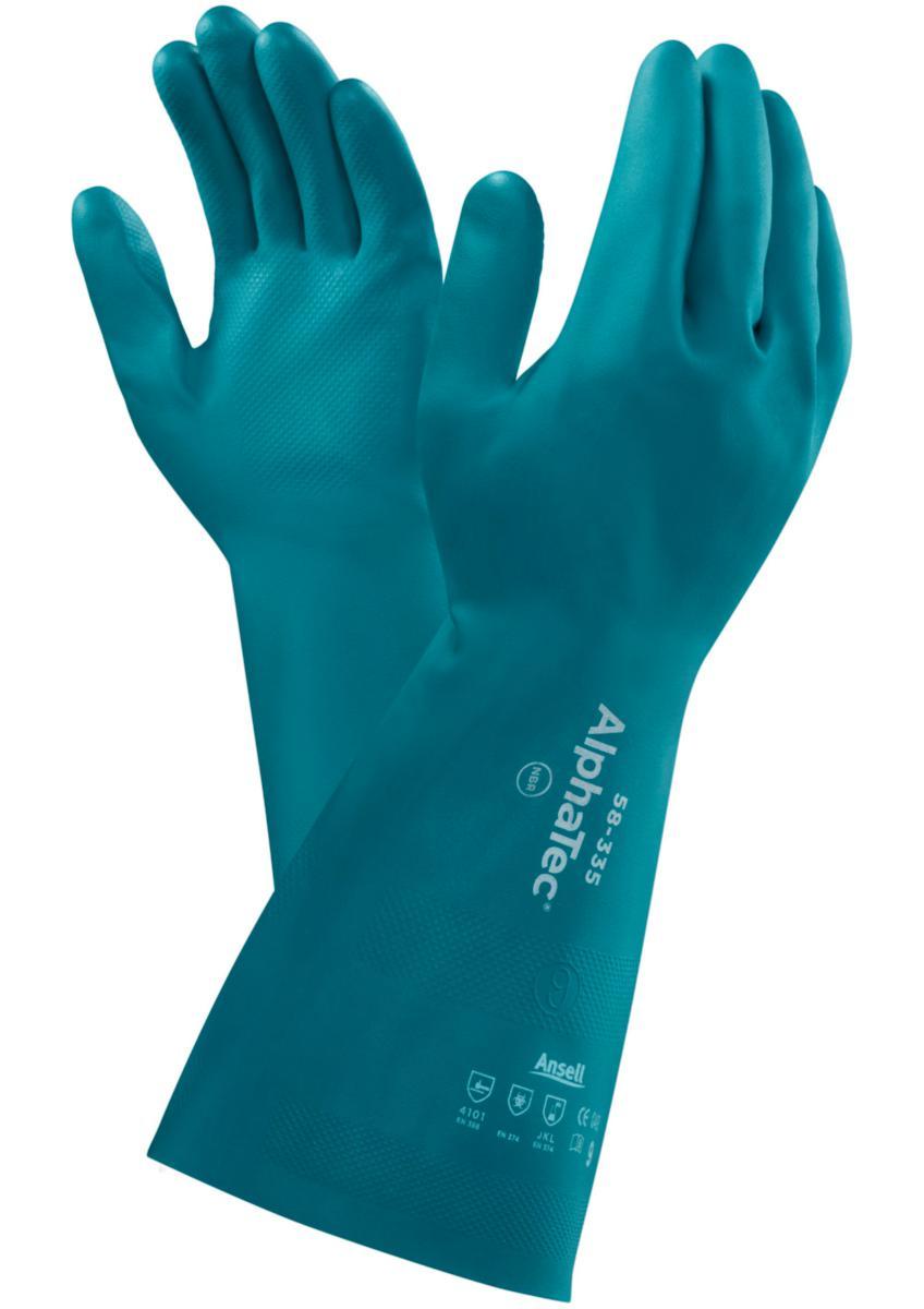 Kemskyddshandske Ansell 58-335 - KEMSKYDDSHANDSKE ANSELL 58-335 ALPHATEC AQUADI NITRIL STL 9