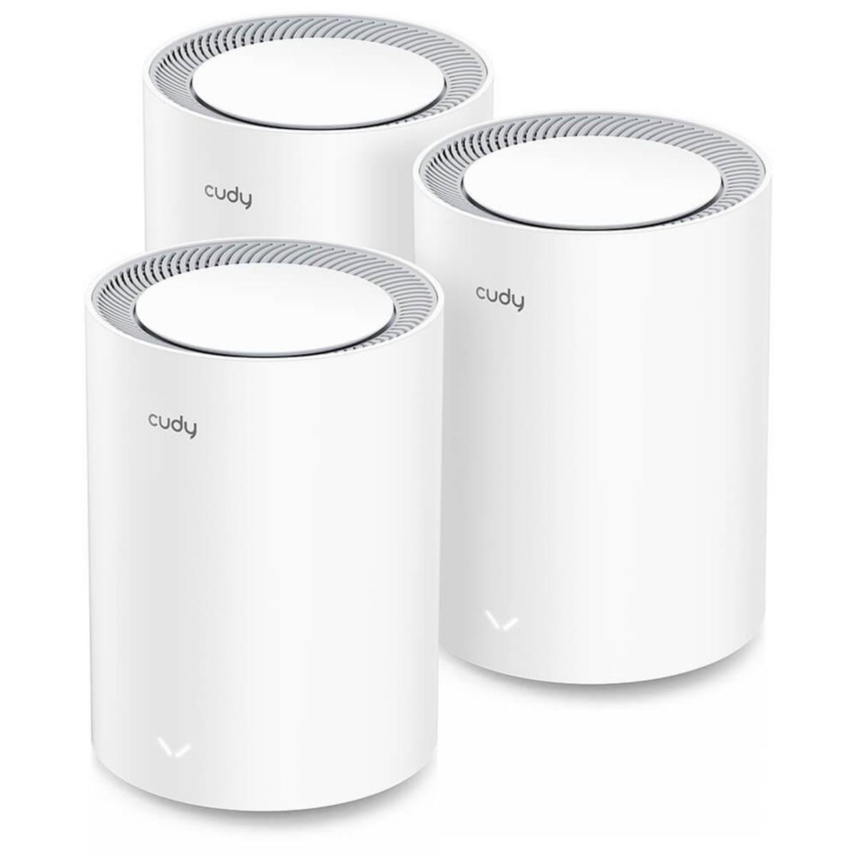 Router, 3-pack, Cudy Mesh Solution AX3000 Gigabit Wi-Fi 6 - CUDY MESH SOLUTION M3000 3-PK AX3000 GIGABIT WI-FI 6 2.5G WH