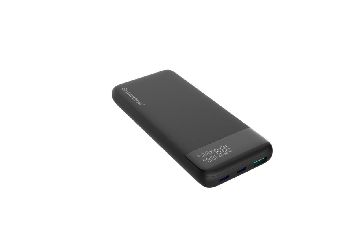 Powerbank, 2xUSB-C PD + 1xUSB-A QC, 10 000 mAh - POWERBANK 2XUSB-C PD + USB-A QC 10000 MAH SMARTLINE