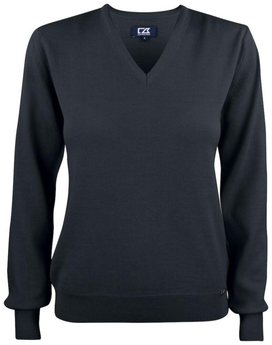 Tröja Cutter & Buck Everett Dam - TRÖJA C&B EVERETT 355431 DAM V-NECK SVART STL L