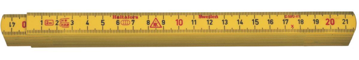Måttstock Hultafors G59 plast - MÅTTSTOCK HULTAFORS PLAST G59-2M 10 DEL M/M