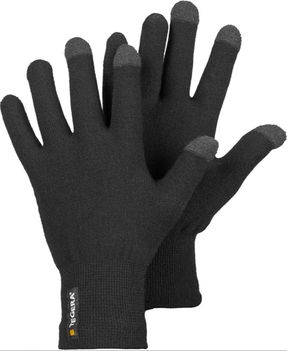 Handske Tegera 4640R - HANDSKE TEGERA 4640R MERINOULL SVART INNERHANDSKE STL 10