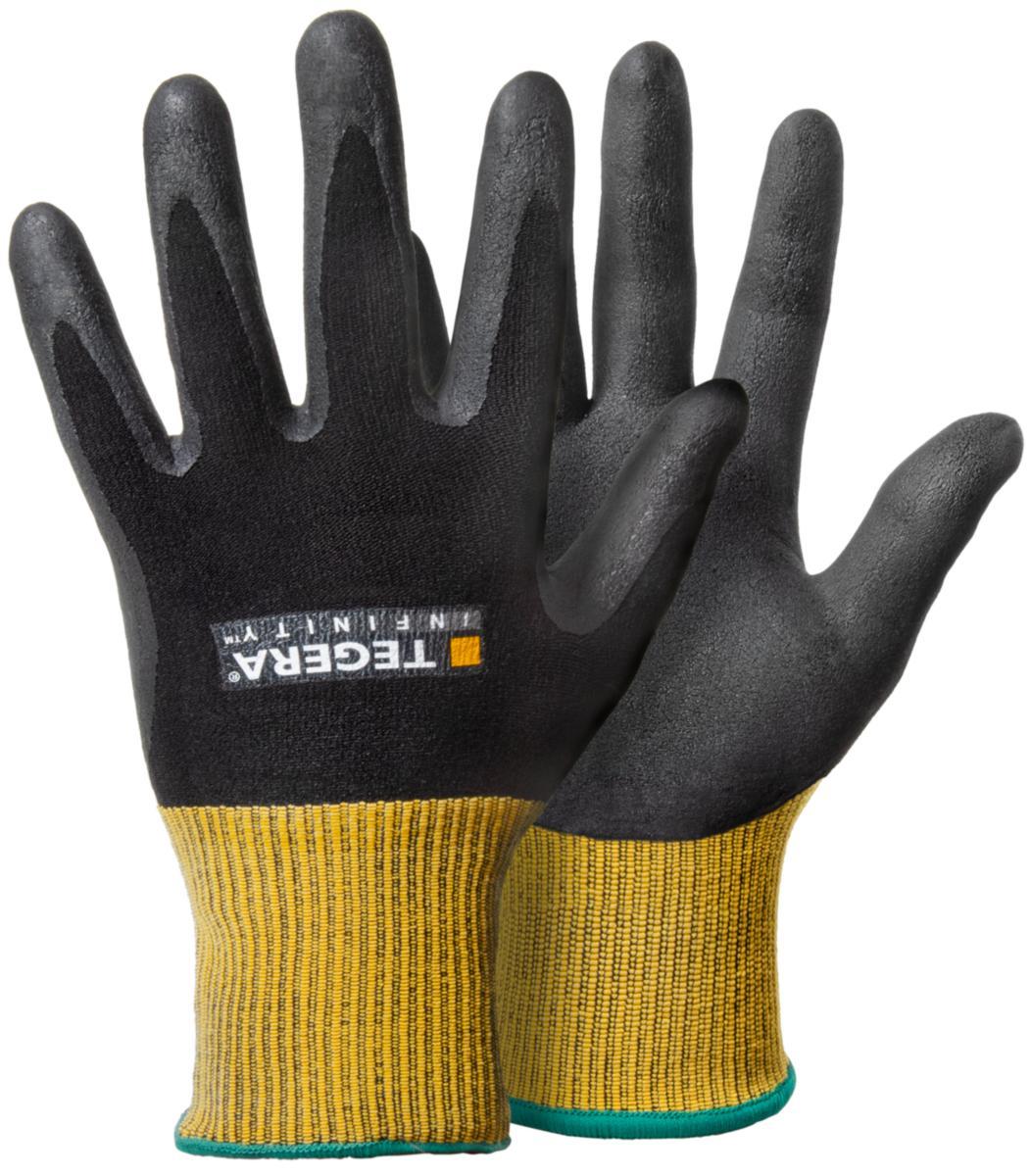 Montagehandske Tegera Infinity 8800 - MONTAGEHANDSKE INFINITY 8800 NITRIL 15GG SLÄT SVART STL 9