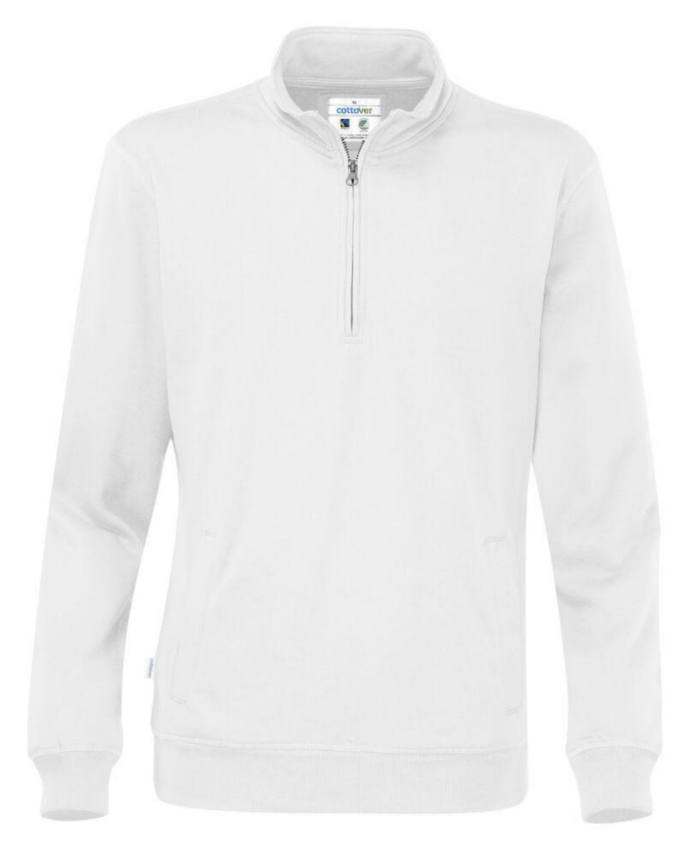 Sweatshirt Cottover 141012 - SWEATSHIRT UNISEX HALF ZIP VIT M